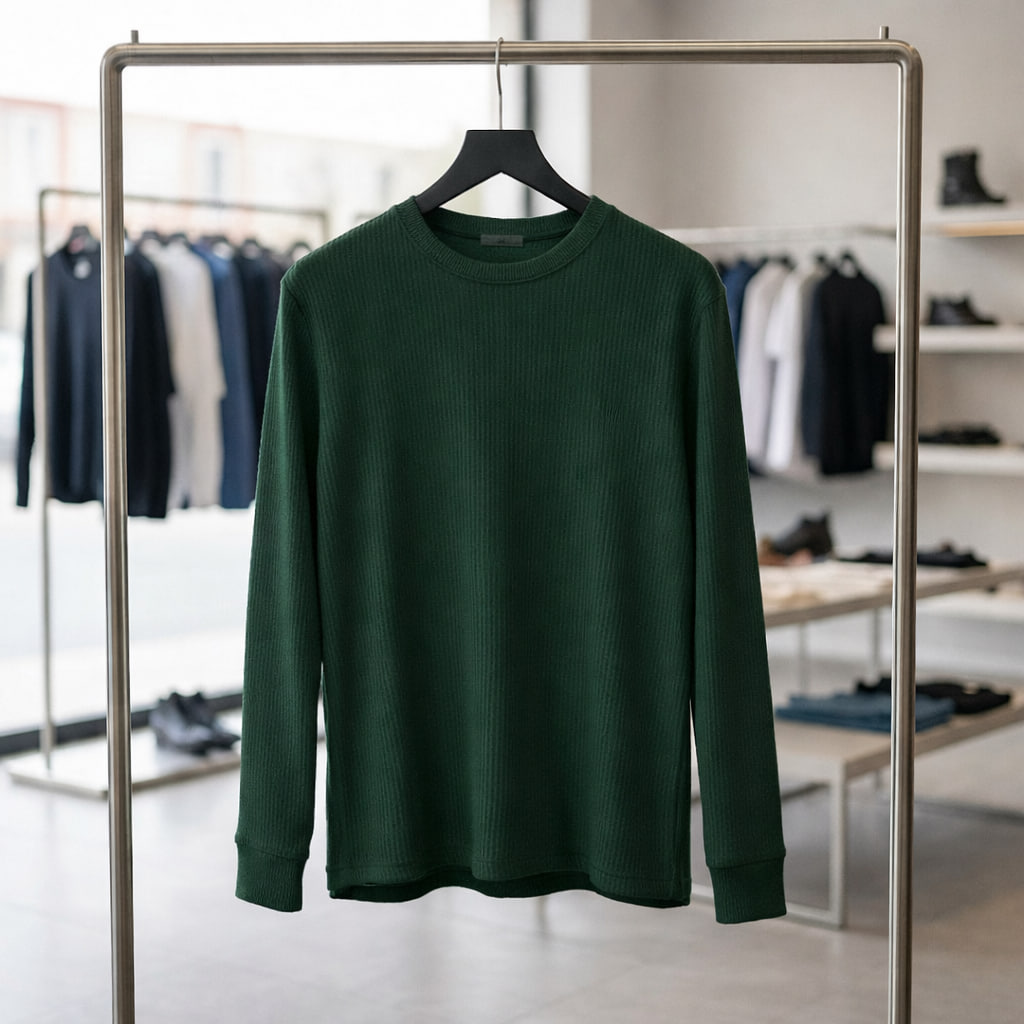 بلوز مردانه آستین بلند سبز مدل Atra