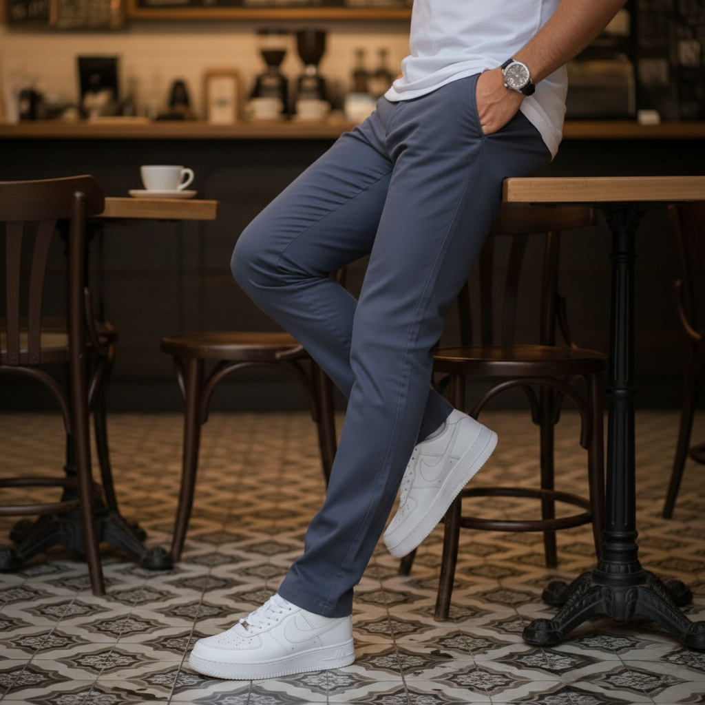 شلوار مردانه بنگال کش دم پا ساده مدل Behnam-طوسی تیره