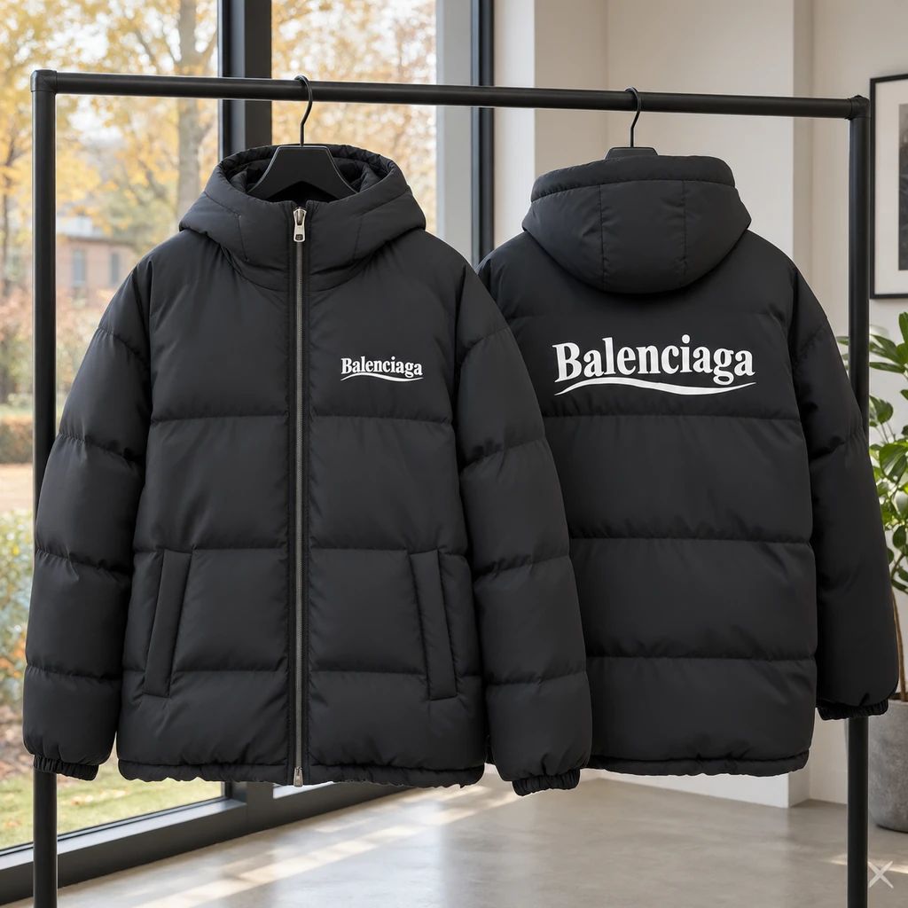 کاپشن ضد آب داخل پشمی Balenciaga-مشکی