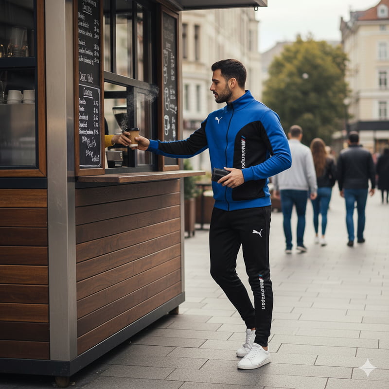 ست سوئیشرت شلوار مردانه آبی مدل MotorSport